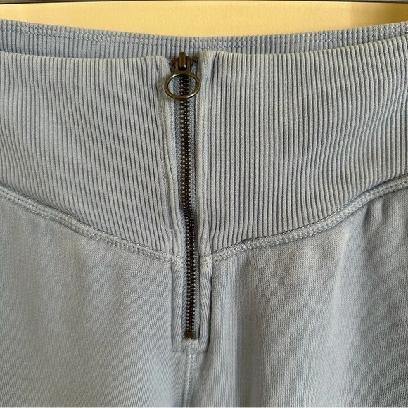 Aerie size Medium Blue Zip Up Fleece Sweatpants Joggers Casual Ribbed Waist - Picture 3 of 4